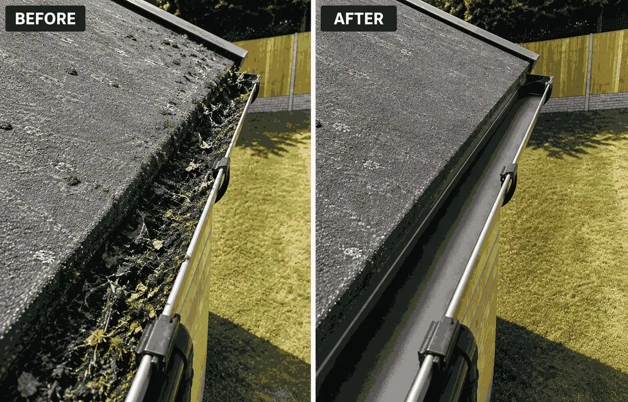 How Do You Clean Gutters Without a Ladder? The Method Birmingham Pros Use