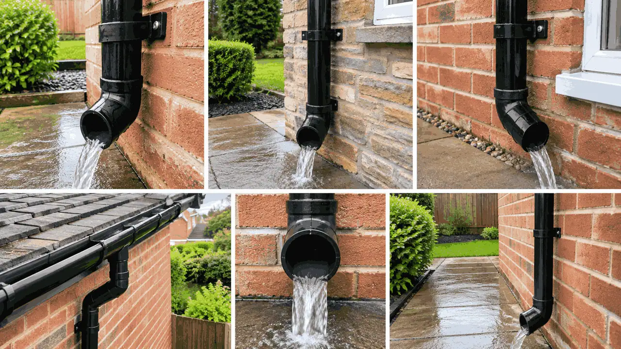Downpipe base inspection and flow verification onto drainage gully