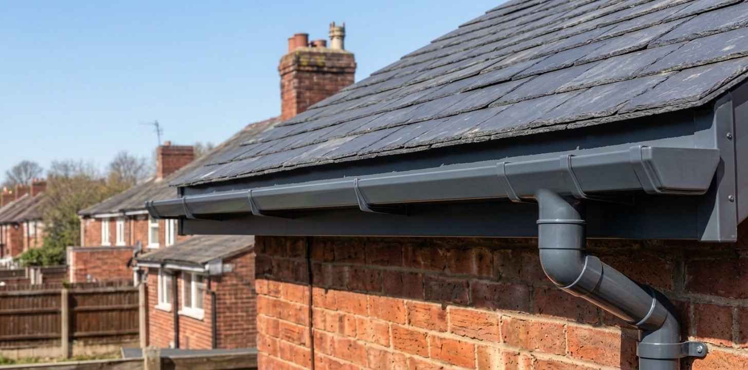 Clean and Repaired Gutter System After Assessment