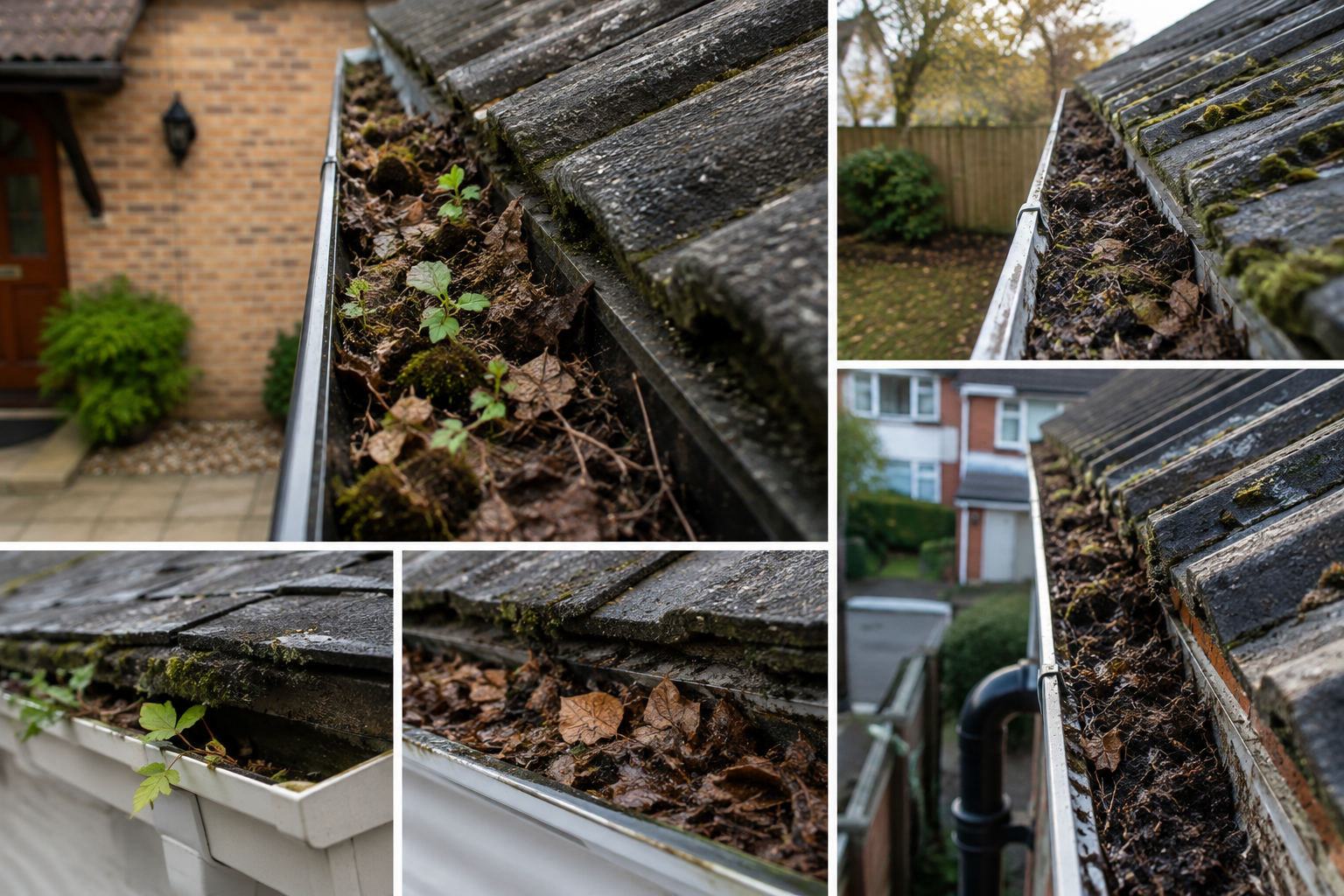 Commercial gutter and roof cleaning — after treatment