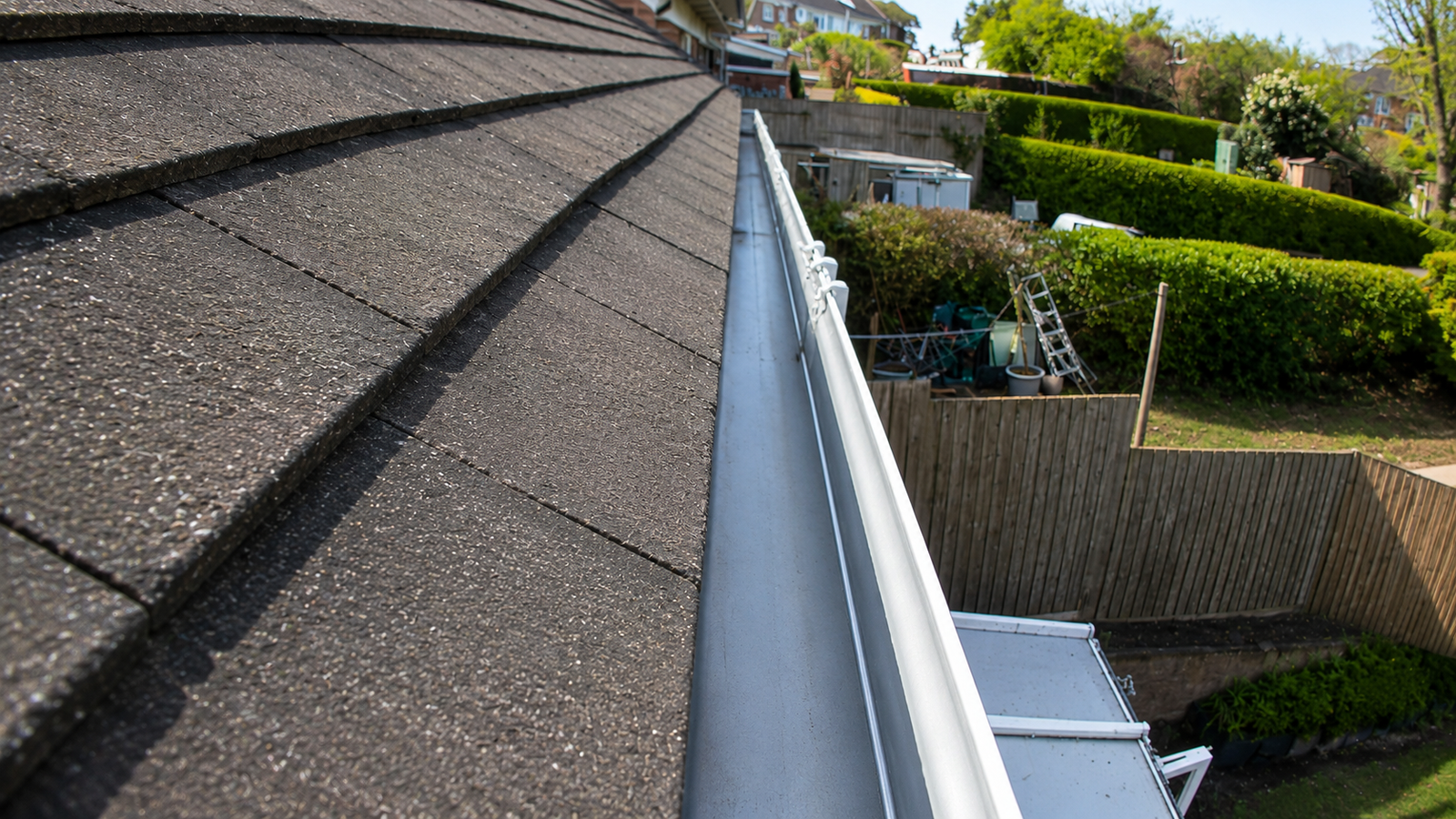 After Victorian gutter cleaning with cast iron system completely clear and inspected