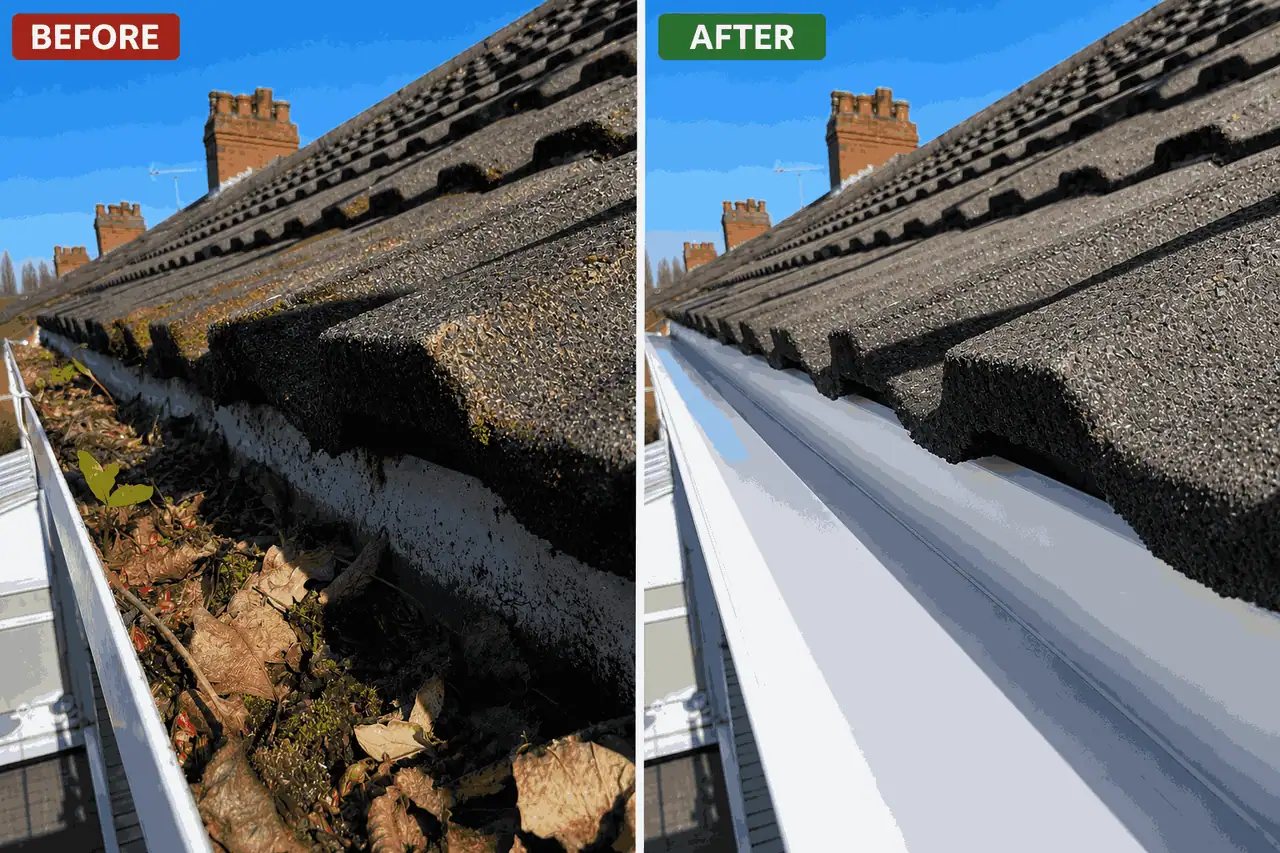 Gutter Cleaning Bartley Green Birmingham | Before & After | WOW Gutters Ltd 2026