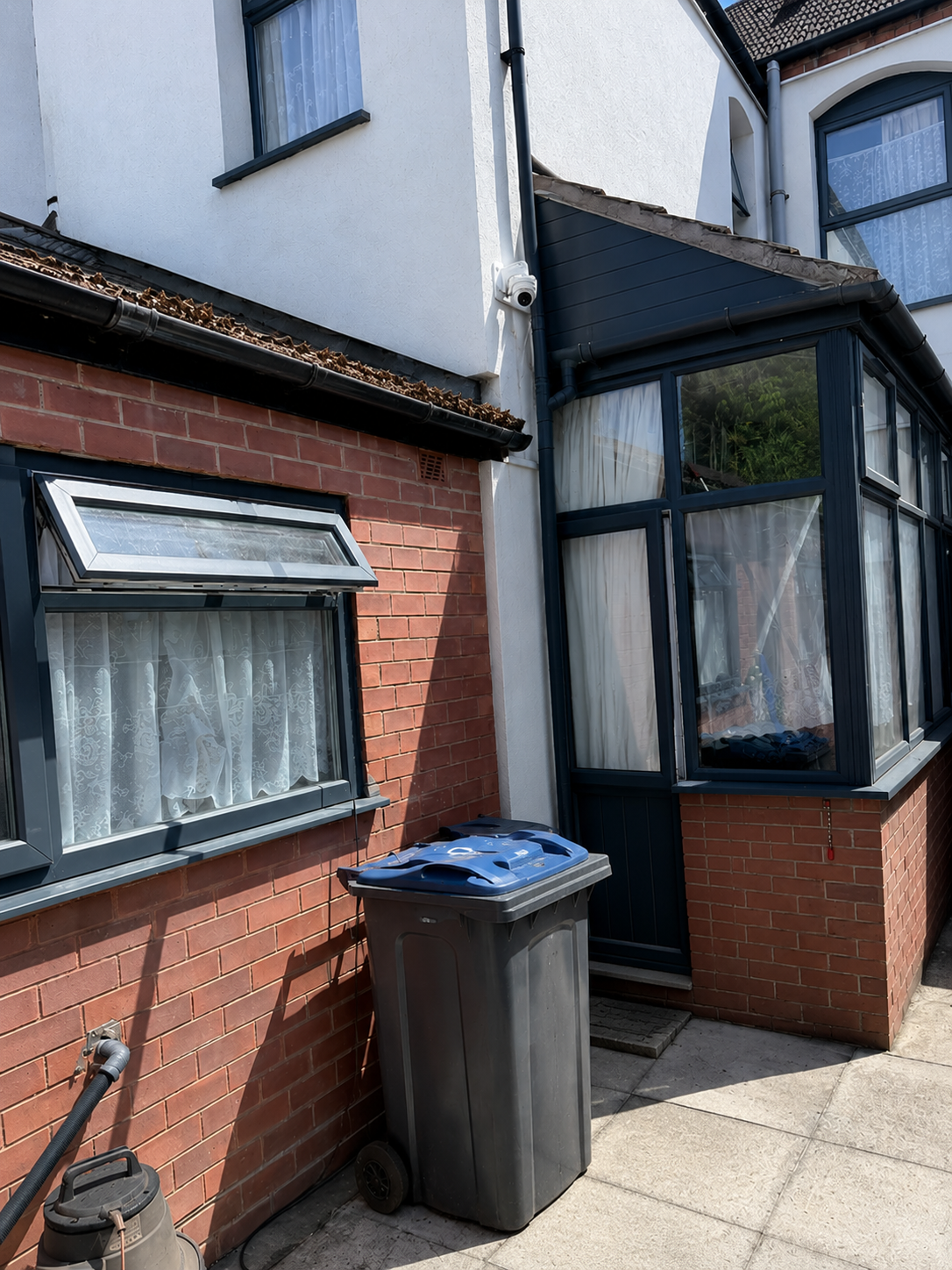 Blocked gutter on period property Harborne B17 Birmingham before cleaning